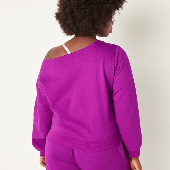 VICTORIA'S SECRET PINK FLEECE CROPPED SWEATSHIRT - NWT - Picture 3 of 4